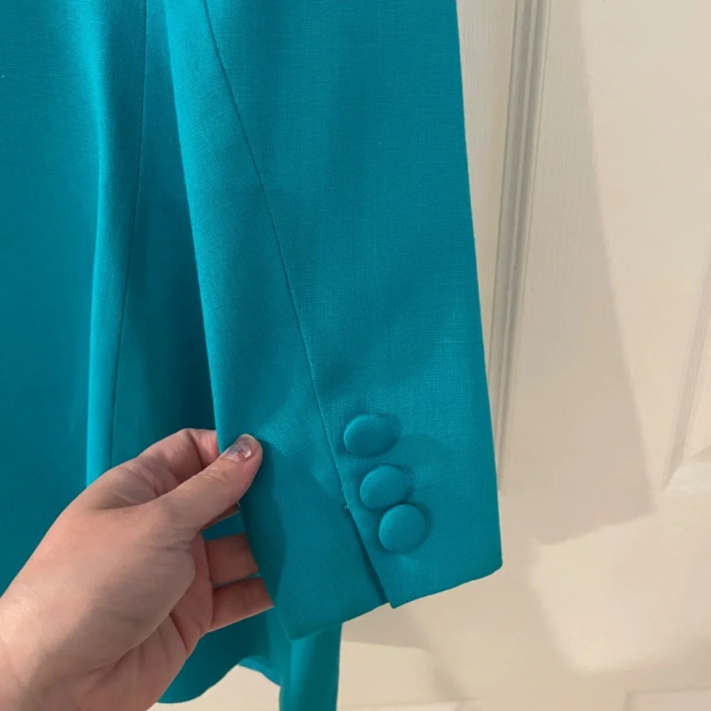 Vintage christian Dior women's skirt suit blue buttons read for sizing